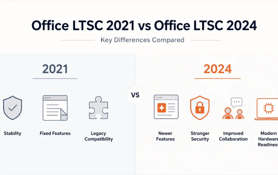 مایکروسافت پارتنر Office LTSC 2021 در مقابل Office LTSC 2024: مقایسه تفاوت‌های کلیدی سپتامبر 2026