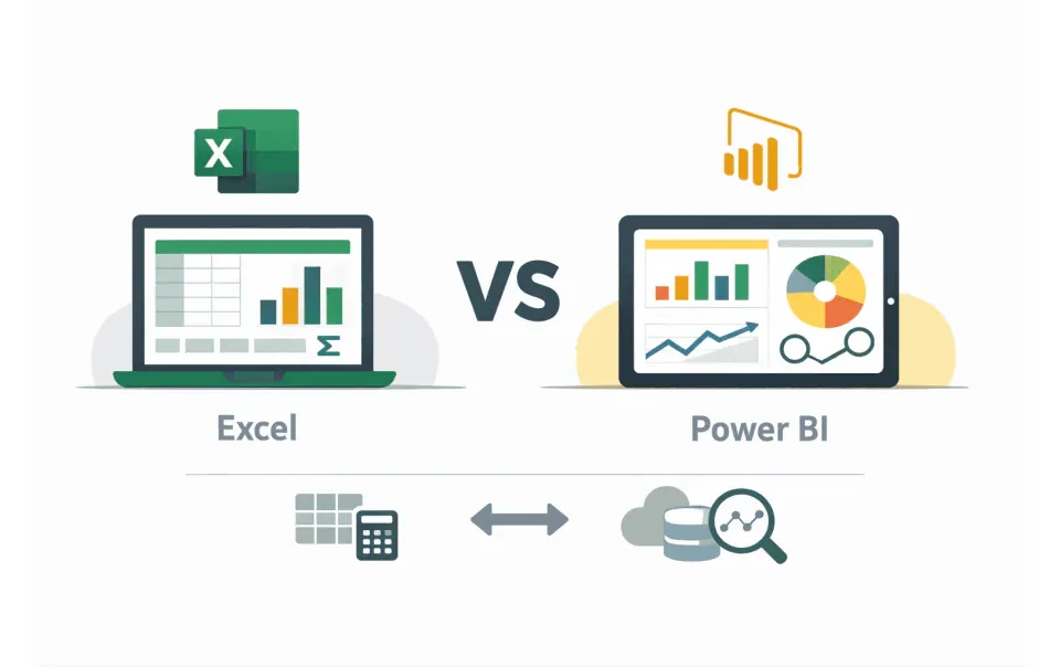 مایکروسافت پارتنر Power BI در برابر Excel: تفاوت‌های کلیدی، کاربردها و اینکه کدام ابزار را انتخاب کنیم؟ آگوست 2026